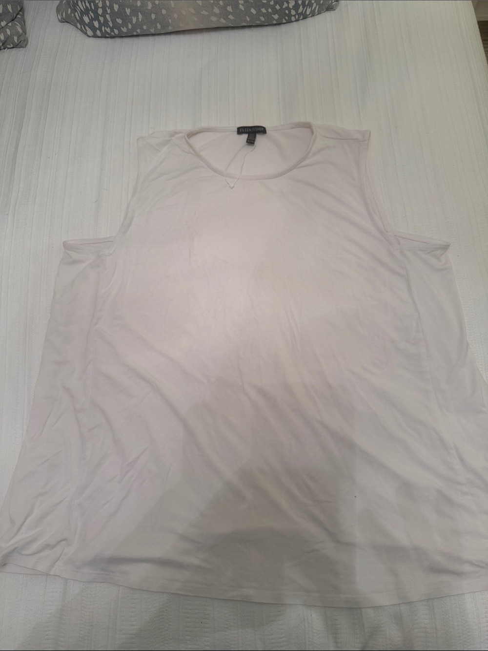 Eileen Fisher Light Cream Scoop Neck Sleeveless Tank